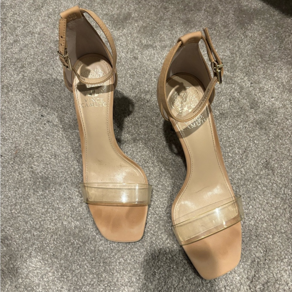 Vince Camuto Nude Ankle Strap Heels